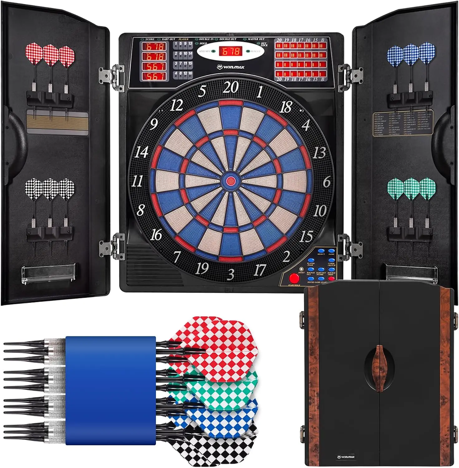 Electronic Dartboard Cabinet - 성인용 전자 다트보드 캐비닛 세트, 블랙