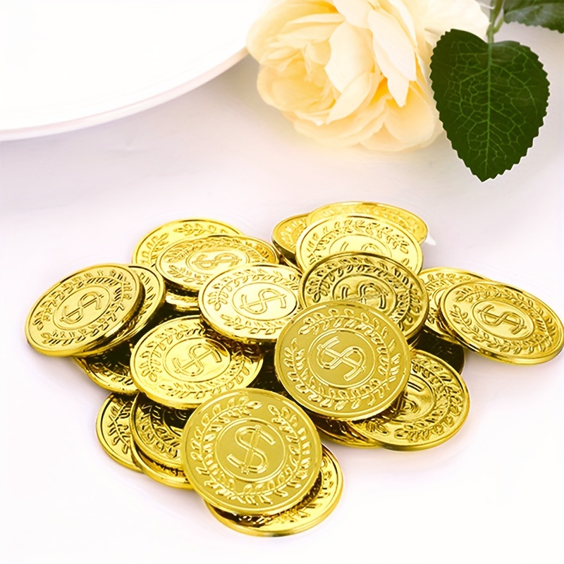 Arcade Game Coin - 50개 골든 코인 플라스틱 장난감 황금
