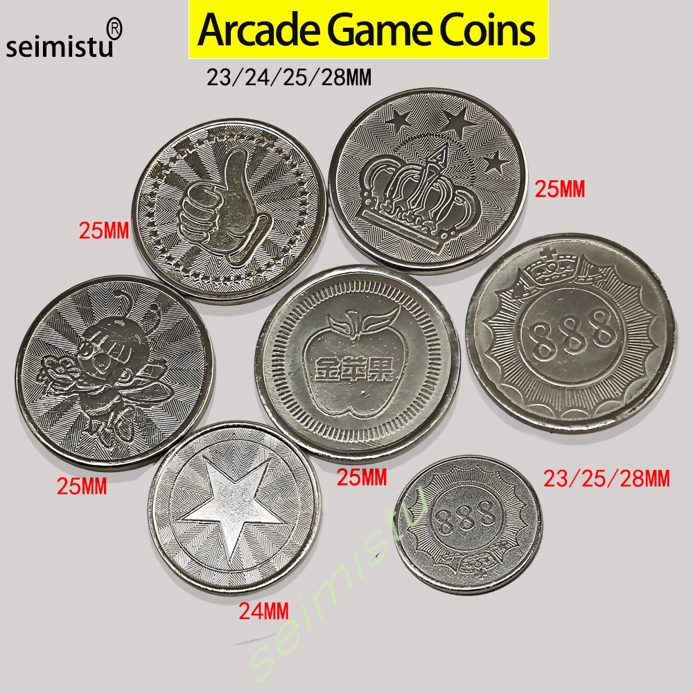 Arcade Ticket Machine - 100개 스테인레스 스틸 23/24/25mm 토큰 크라운