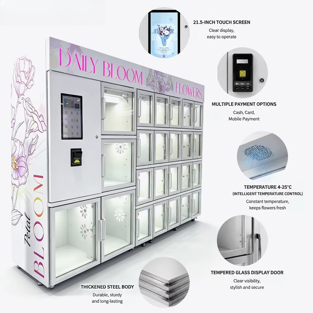 미니 컴팩트 생화 자판기 (냉장고 포함, QR 코드 결 - Vending Machine Qr Code 리뷰 및 가격